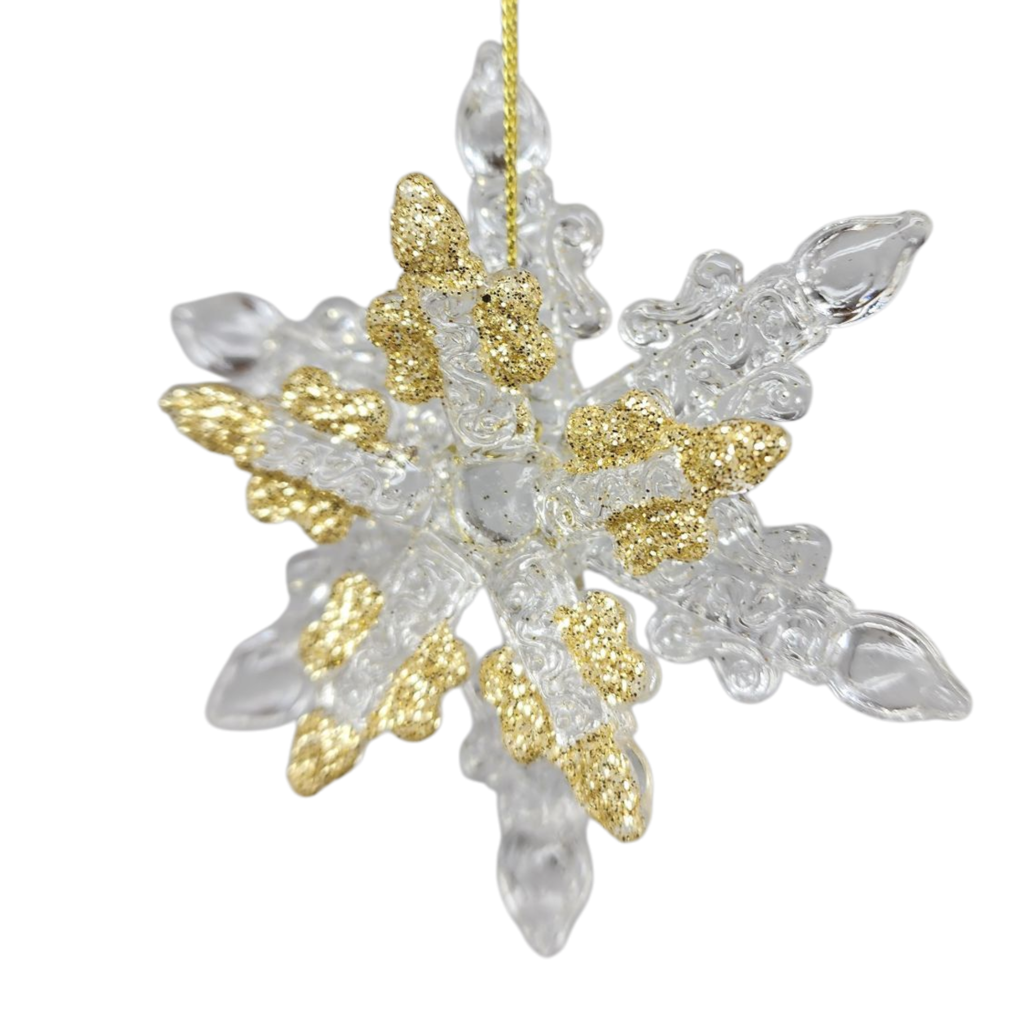 Spunglass Ornament - Gold Snowflake