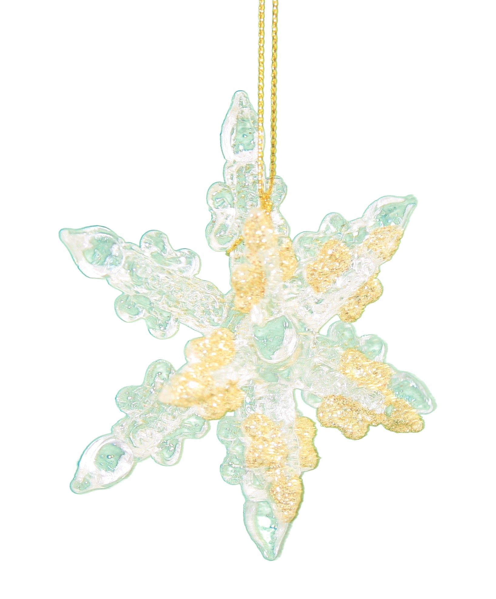 Spunglass Ornament - Gold Snowflake