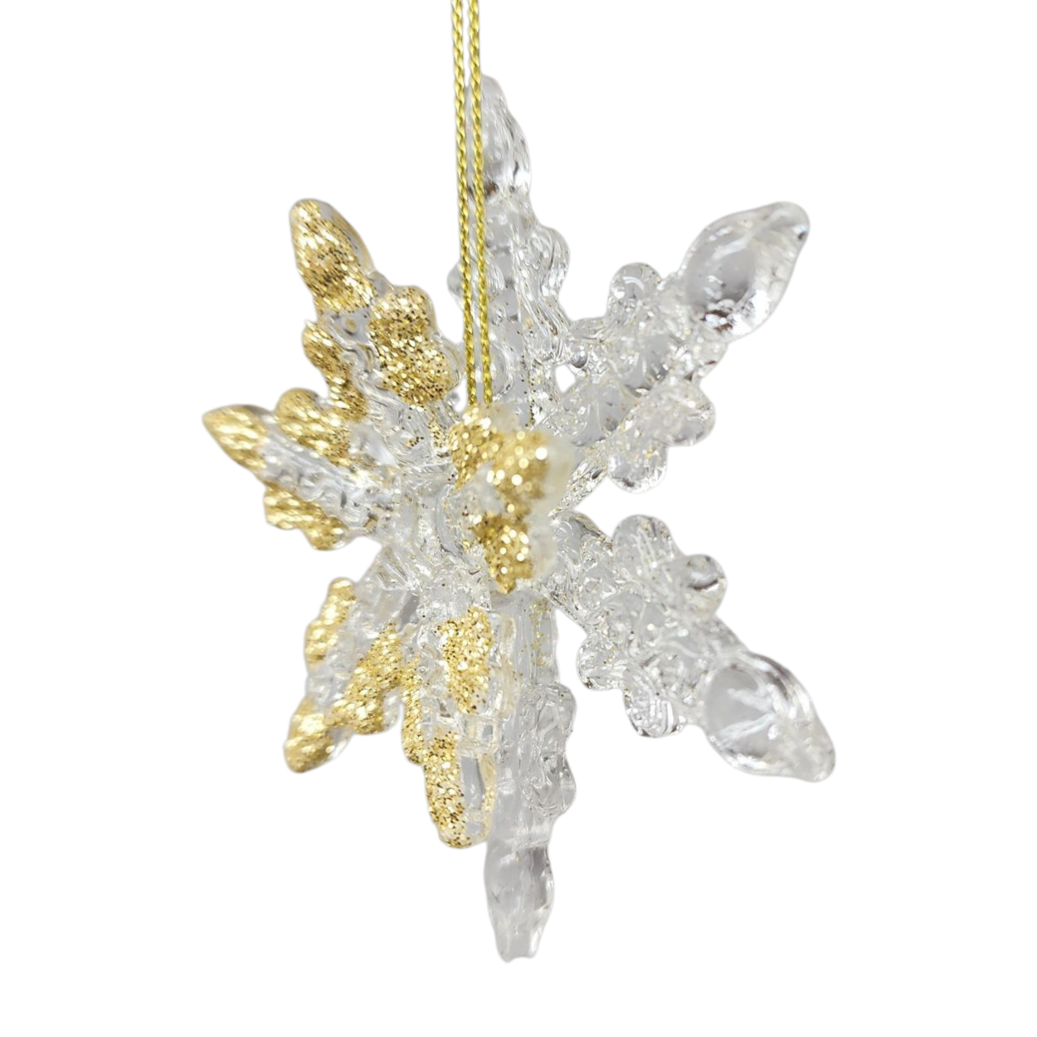 Spunglass Ornament - Gold Snowflake