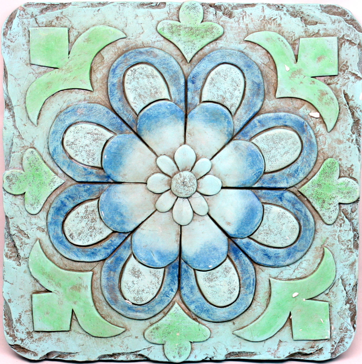 Square Floral Stepping Stone -