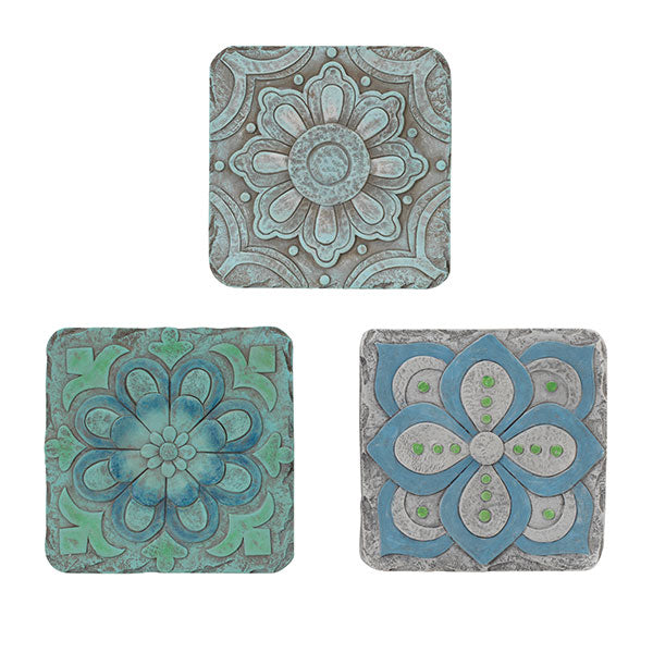 Square Floral Stepping Stone -
