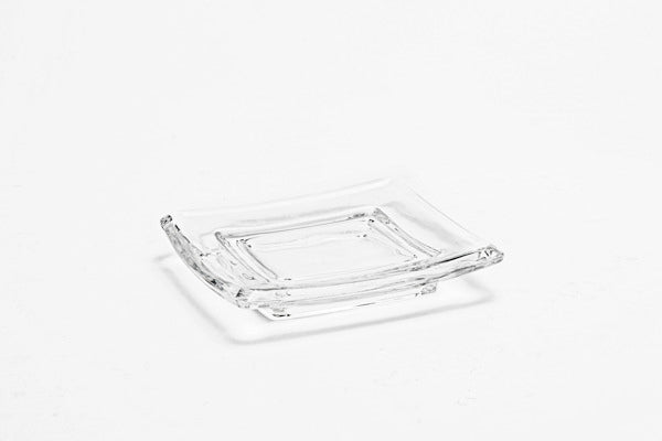 Square Glass Pillar Plate - 4.75"