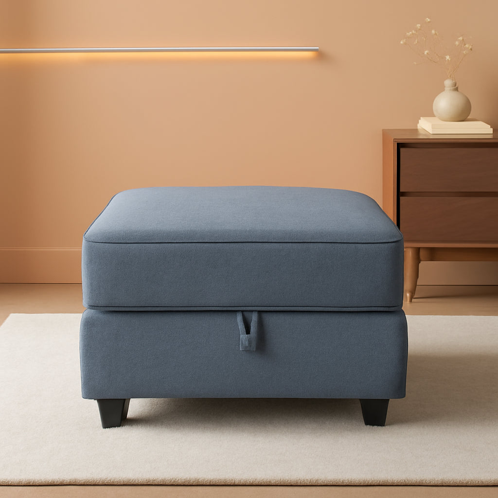 Square Ottoman Module with Storage for Modular Sofa