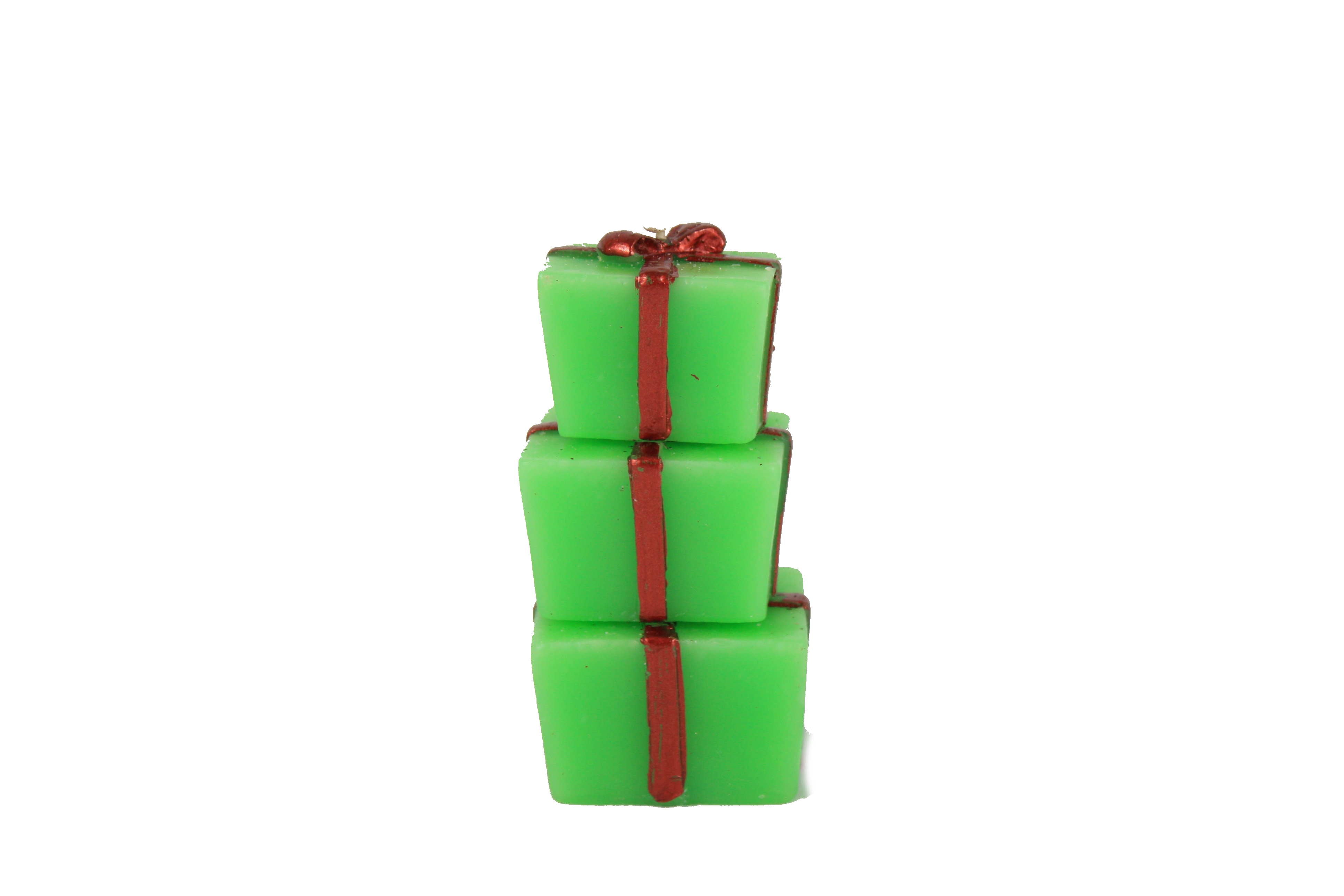 Stacking Gift Box Candle in Cello Bag - Green