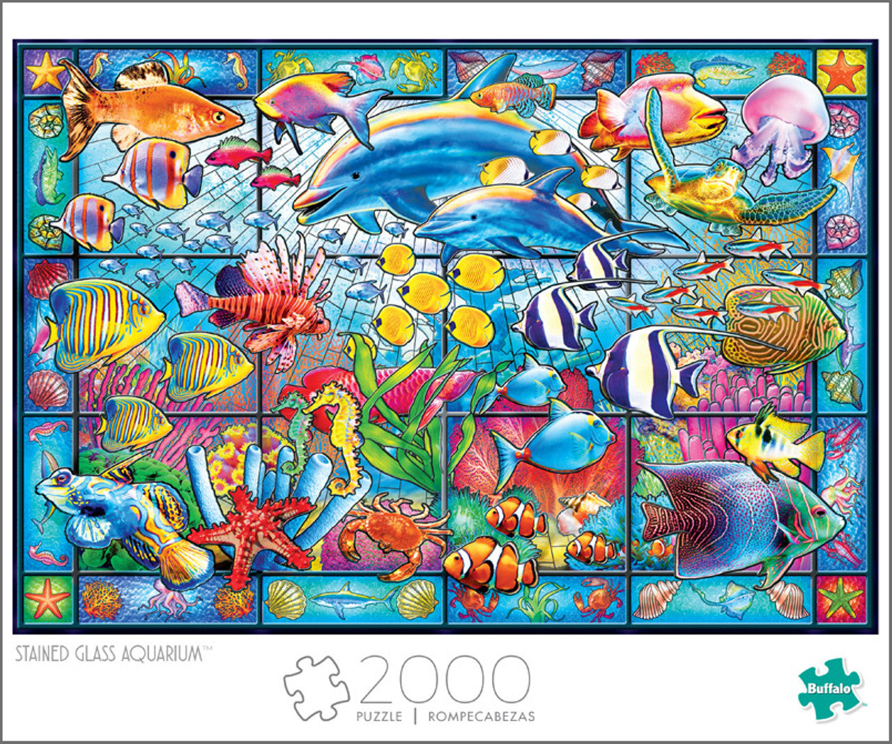 Stained Glass Aquarium 2000 Piece Puzzle