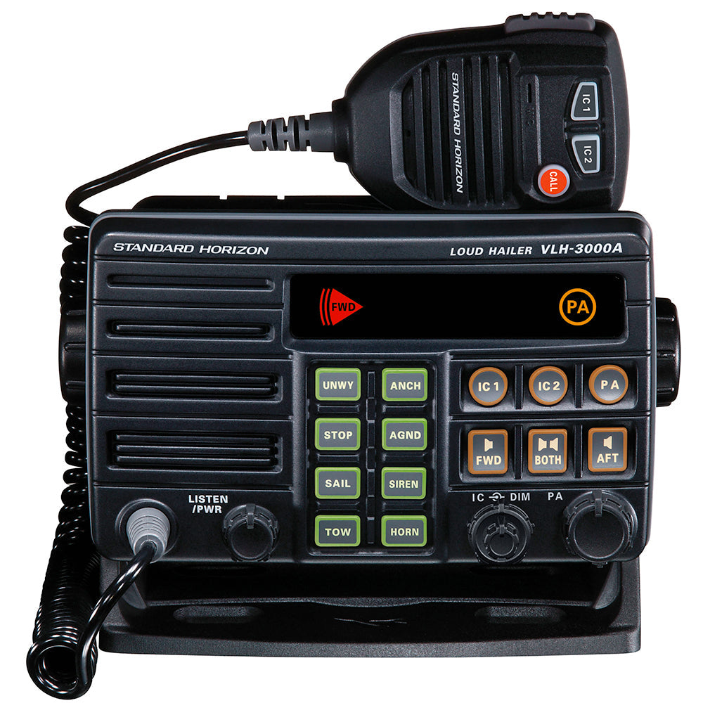 Standard Horizon VLH-3000A 30W Dual Zone PA/Loud Hailer/Fog w/Listen Back & 2 Optional
