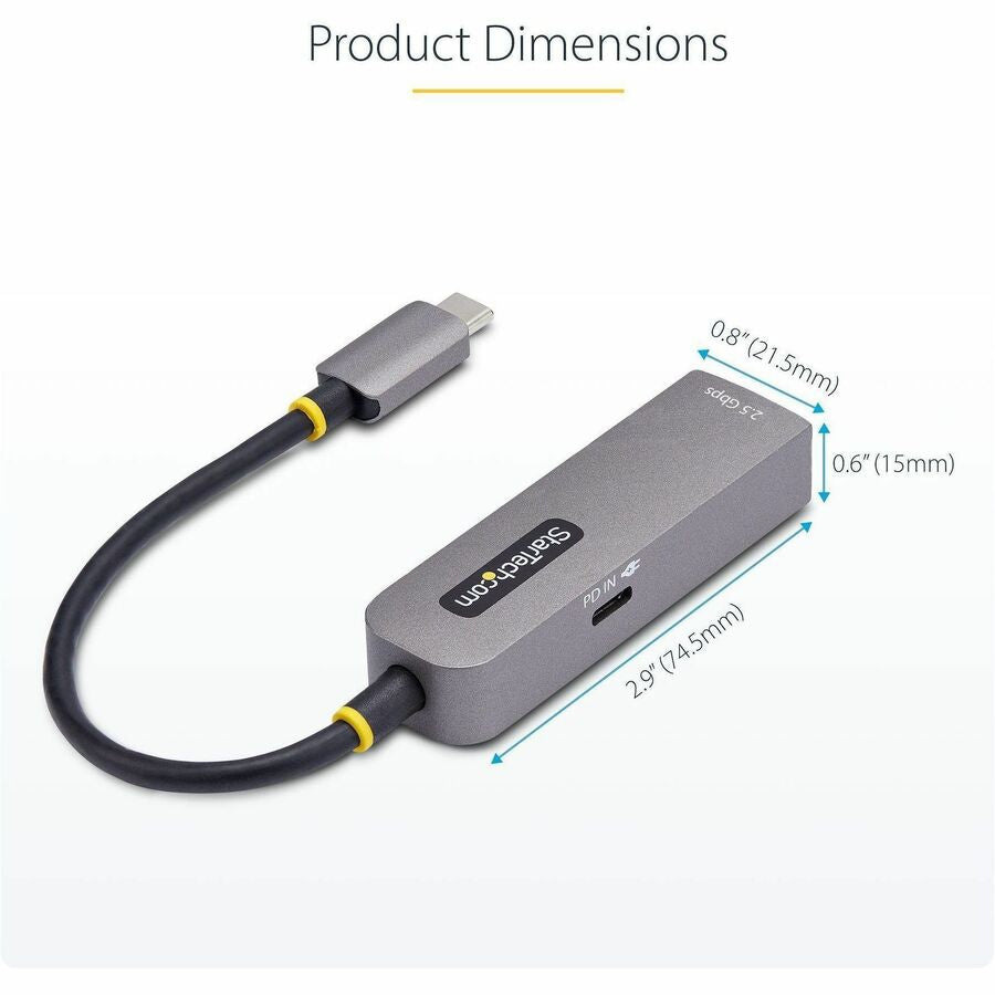 StarTech 2.5GbE USB-C to Ethernet Adapter with 100W PD for Professionals