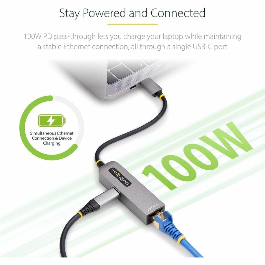 StarTech 2.5GbE USB-C to Ethernet Adapter with 100W PD for Professionals