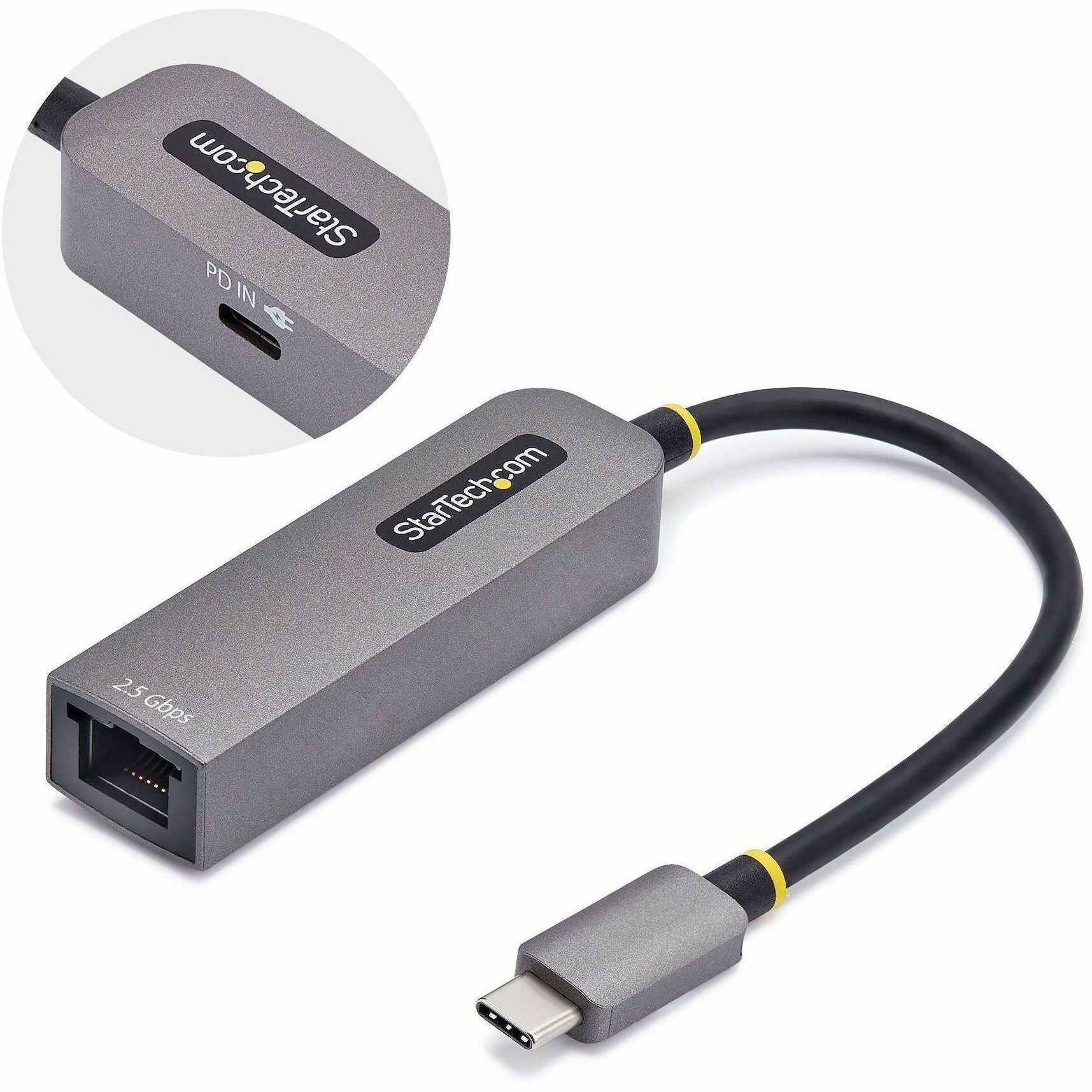 StarTech 2.5GbE USB-C to Ethernet Adapter with 100W PD for Professionals