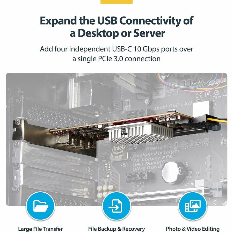 StarTech 4-Port USB 3.2 Gen 2 Type-C PCIe Card for Servers & Desktops