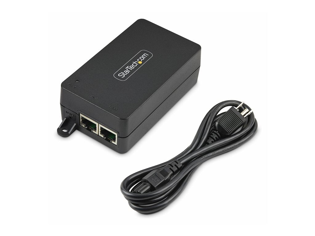 StarTech.com 1-Port 10Gbps PoE++ Injector, 60W, PoE++ (802.3af/at/bt) - PoE injector - unmanaged inline - AC 100-240 V - 60 Watt AF31XC-POE-INJECTOR