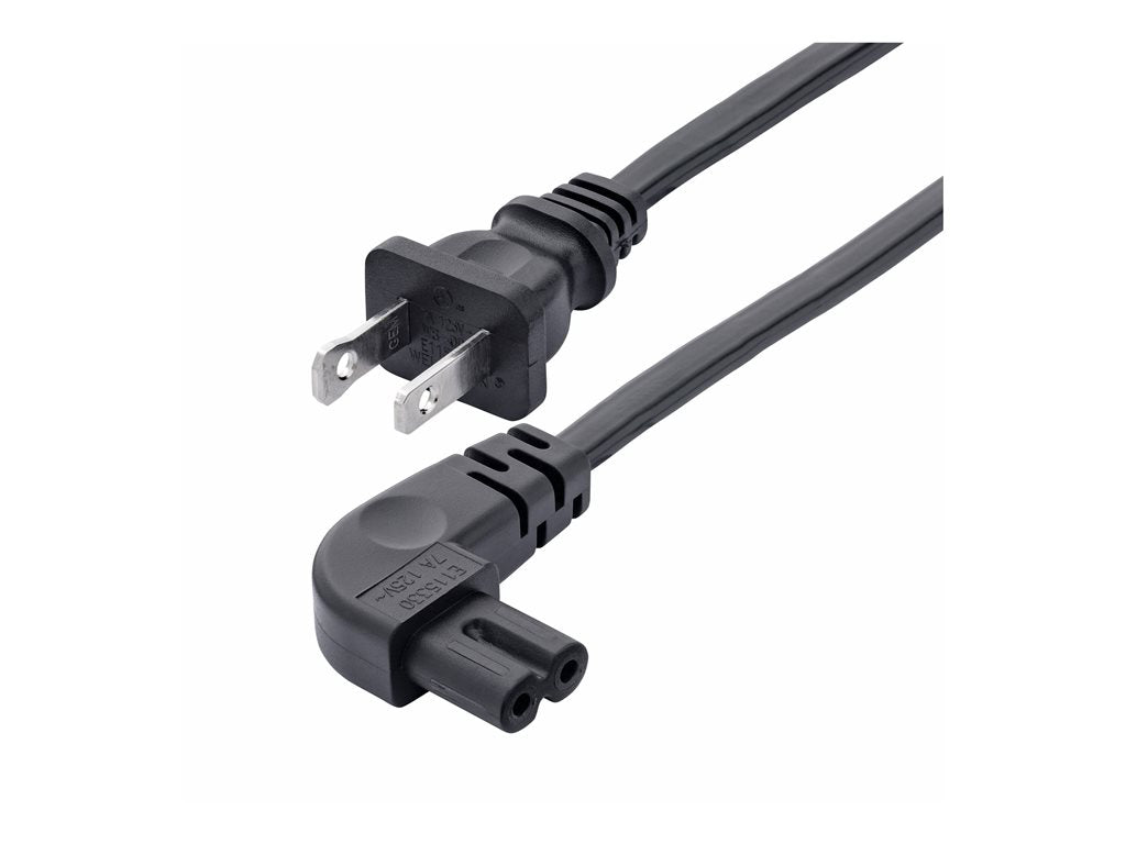StarTech.com 10ft (3m) Laptop Power Cord, NEMA 1-15P to Right Angle C7, 7A 125V, 18AWG, Laptop Charger Cable, Replacement Power PXT101NB-STRA-10F