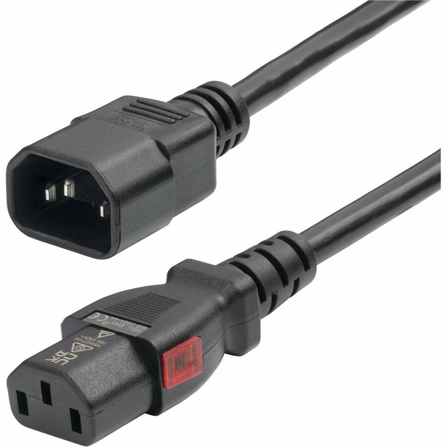 StarTech.com 10ft (3m) Power Extension Cord IEC 60320 C14 to Locking C13 PDU Power Cord 10