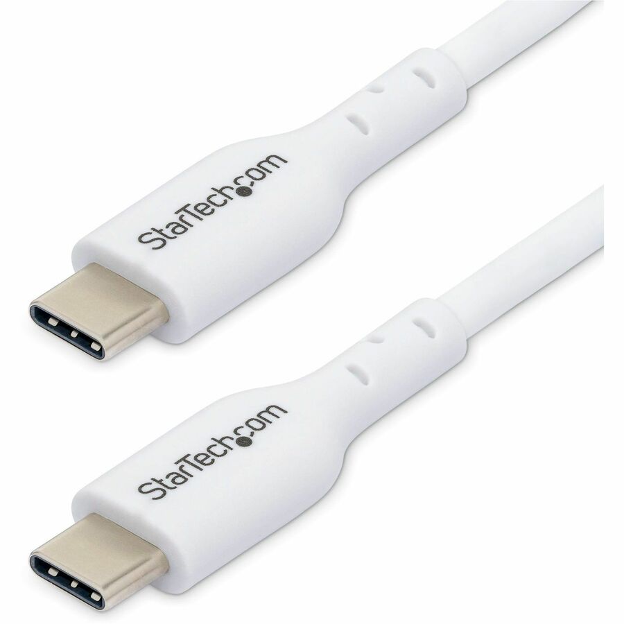 StarTech.com 10ft (3m) White USB-C Charging Cable, USB 2.0 Type-C Laptop Charger Cord, 60W USB2CC10FWHE