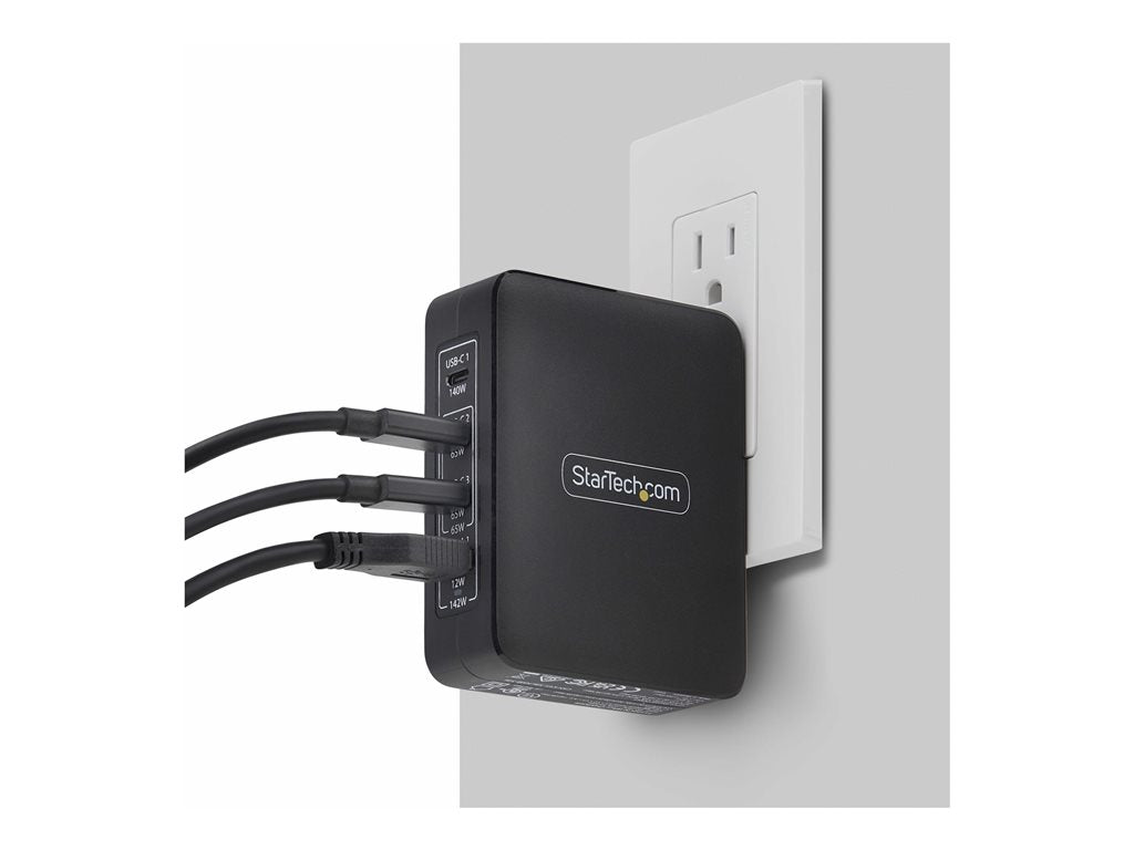 StarTech.com 140W USB-C Wall Charger, USB-C/USB-A, PD GaN Power Adapter - Power adapter - GaN technology - 140 Watt - 5 A - Power 3114GCN-WALL-CHARGER