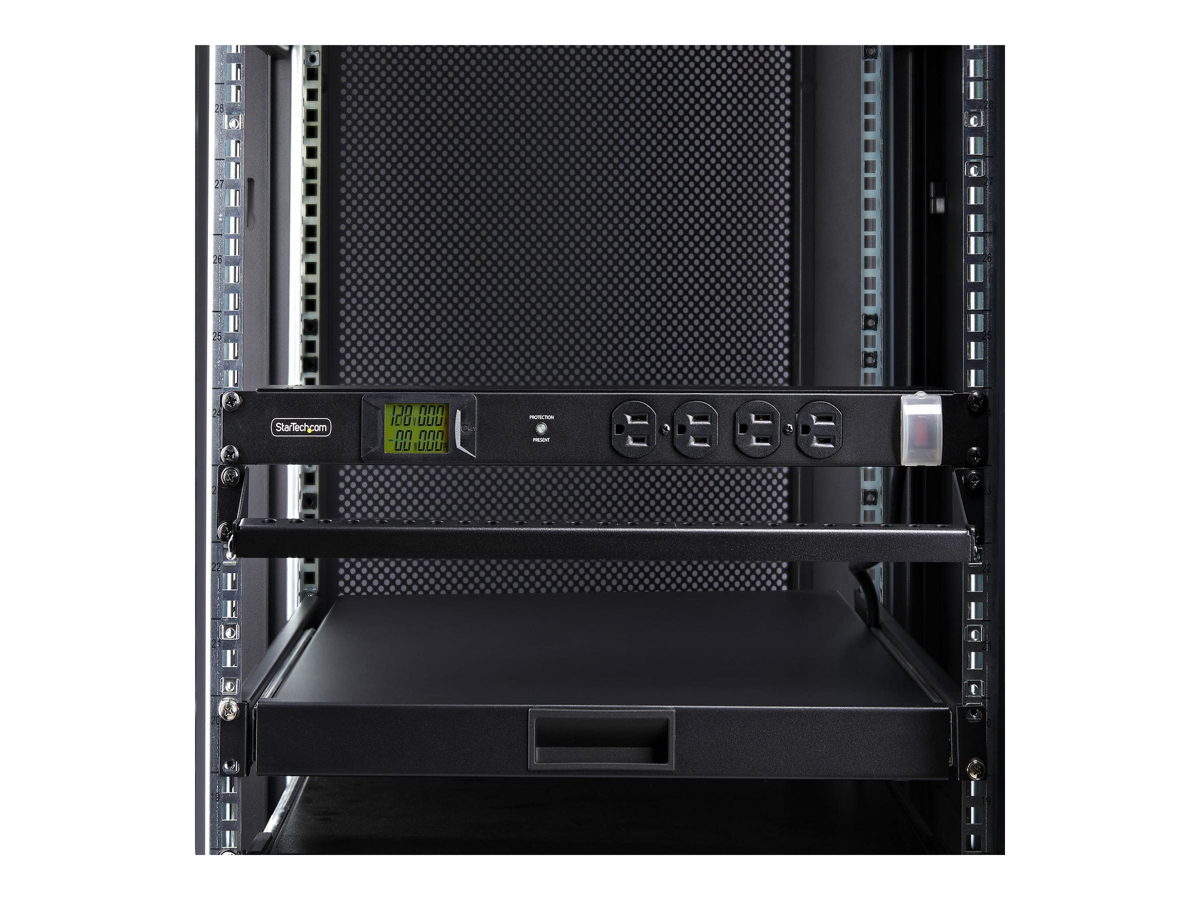 StarTech.com 16-Outlet Rack Mount Metered PDU, 1U Server Power Strip, TAA - Power distribution unit (rack-mountable) - AC 120 16NM8-RACK-MOUNT-PDU