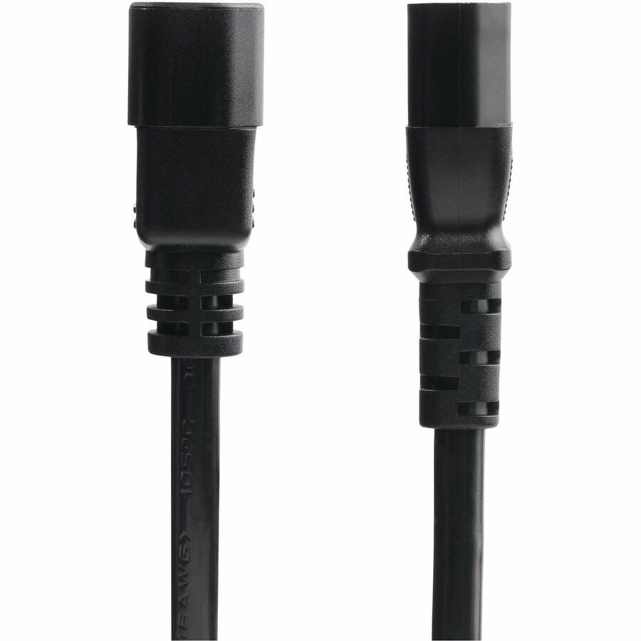 StarTech.com 1ft (0.3m) Power Extension Cord IEC 60320 C14 to C13 PDU Power Cord 10A 250V