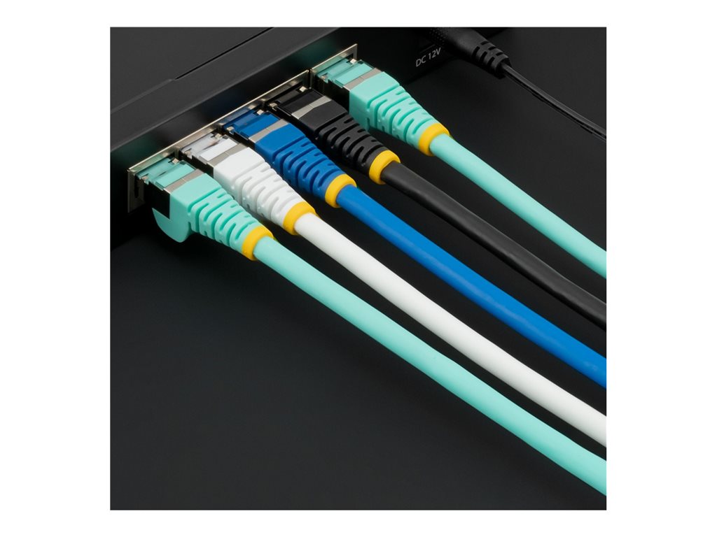 StarTech.com 1ft CAT6a Ethernet Cable LSZH - 10GbE S/FTP 100W PoE Aqua - Patch cable - RJ-45 (M) to RJ-45 (M) - 1 ft - 0.2 in NLAQ-1F-CAT6A-PATCH