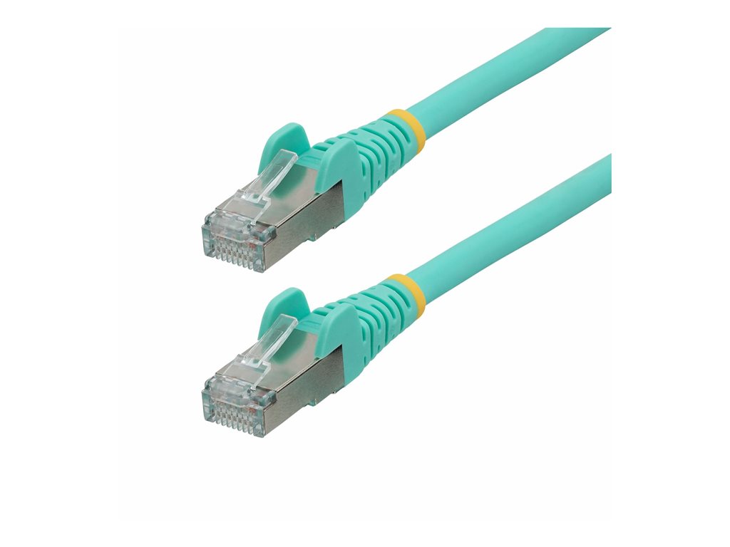 StarTech.com 1ft CAT6a Ethernet Cable LSZH - 10GbE S/FTP 100W PoE Aqua - Patch cable - RJ-45 (M) to RJ-45 (M) - 1 ft - 0.2 in NLAQ-1F-CAT6A-PATCH