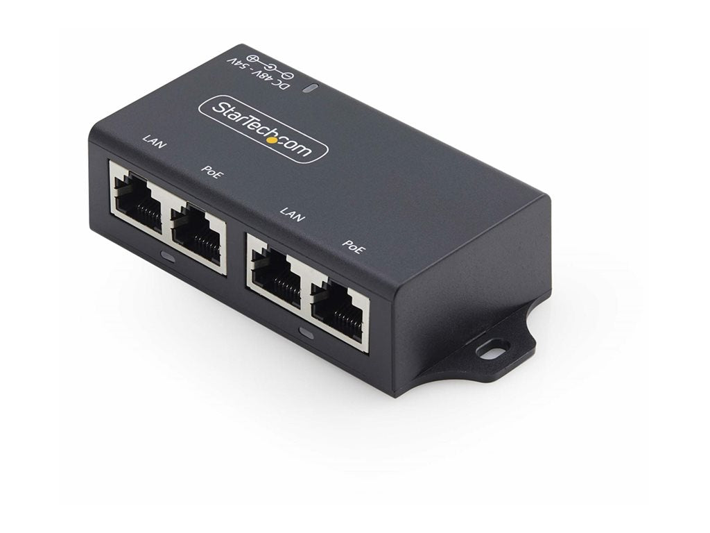 StarTech.com 2-Port Gigabit PoE+ Injector, PoE/PoE+ (802.3af/802.3at) 30W - PoE injector - unmanaged inline - DC 48 - 52 V - AF221C-POE-INJECTOR
