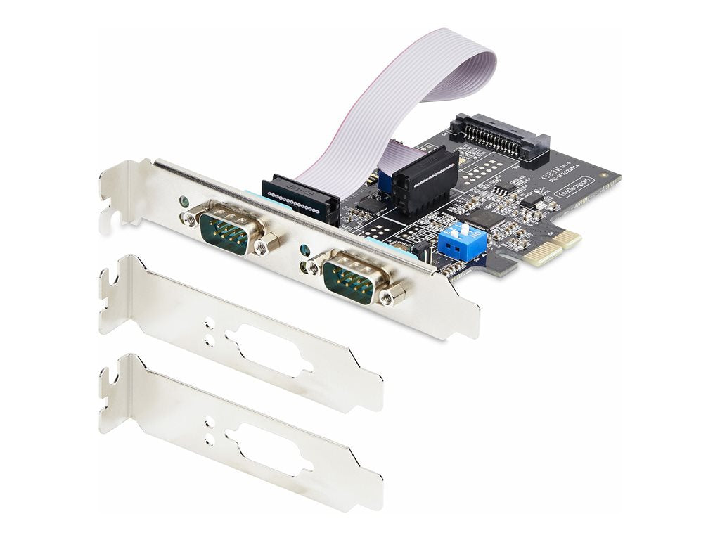StarTech.com 2-Port Serial PCIe Card, Dual-Port PCI Express to RS232/RS422/RS485 (DB9) Serial Card, Low-Profile Brackets Incl., 2S232422485-PC-CARD