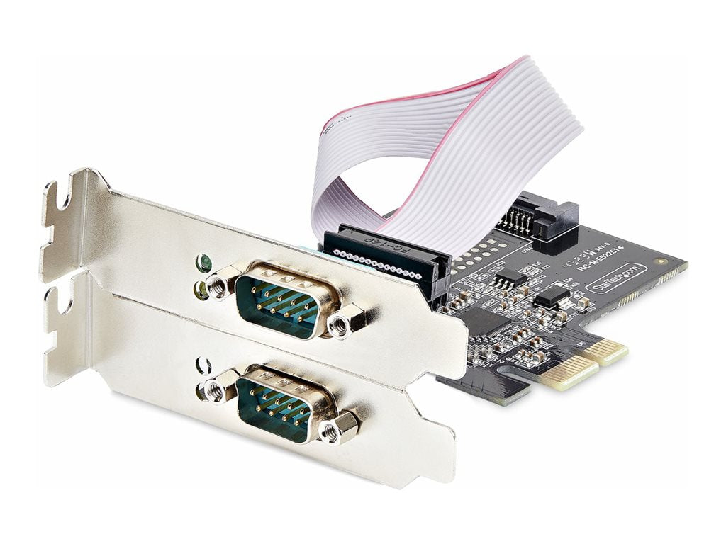 StarTech.com 2-Port Serial PCIe Card, Dual-Port PCI Express to RS232/RS422/RS485 (DB9) Serial Card, Low-Profile Brackets Incl., 2S232422485-PC-CARD
