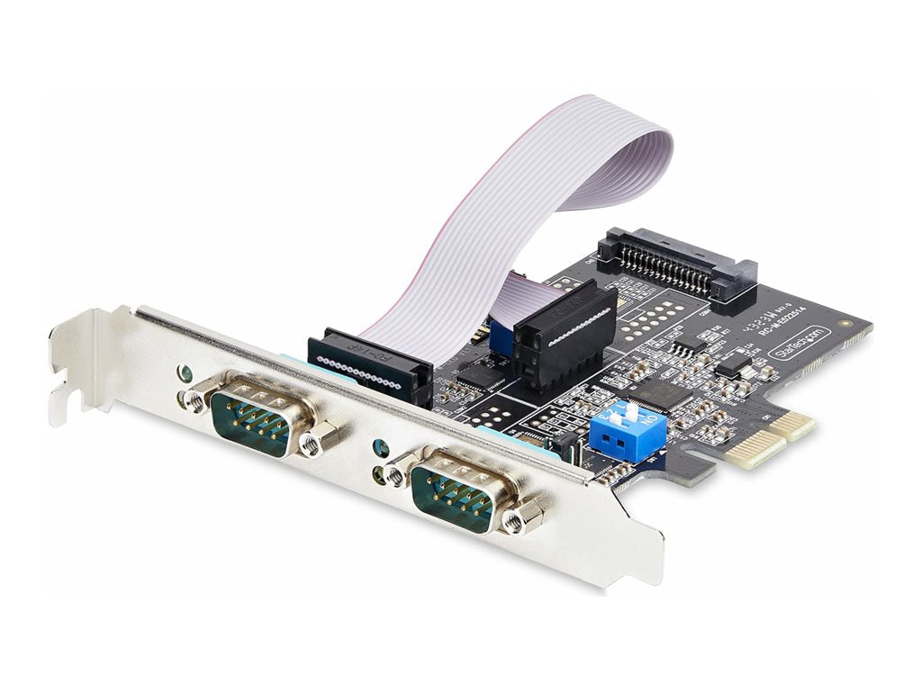 StarTech.com 2-Port Serial PCIe Card, Dual-Port PCI Express to RS232/RS422/RS485 (DB9) Serial Card, Low-Profile Brackets Incl., 2S232422485-PC-CARD