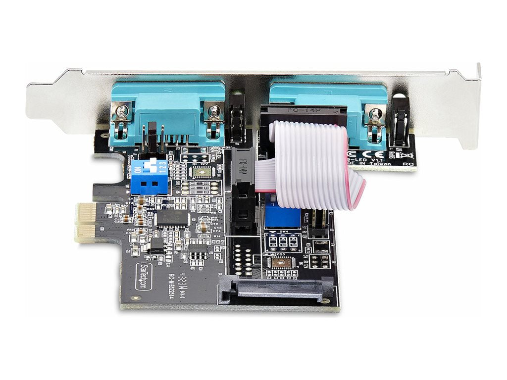 StarTech.com 2-Port Serial PCIe Card, Dual-Port PCI Express to RS232/RS422/RS485 (DB9) Serial Card, Low-Profile Brackets Incl., 2S232422485-PC-CARD