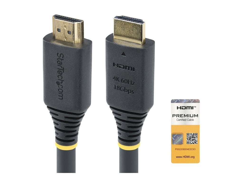 StarTech.com 20ft (6m) Premium Certified High Speed HDMI Cable, 4K60Hz - Premium High Speed - HDMI cable with Ethernet - HDMI HDMI2-CABLE-4K60-20F