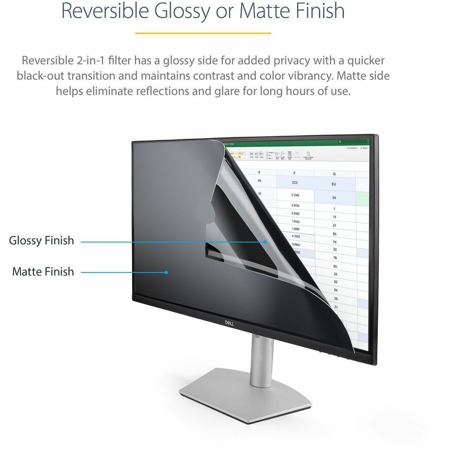 StarTech.com 22-inch 16:9 Computer Monitor Privacy Filter, Anti-Glare Privacy Screen