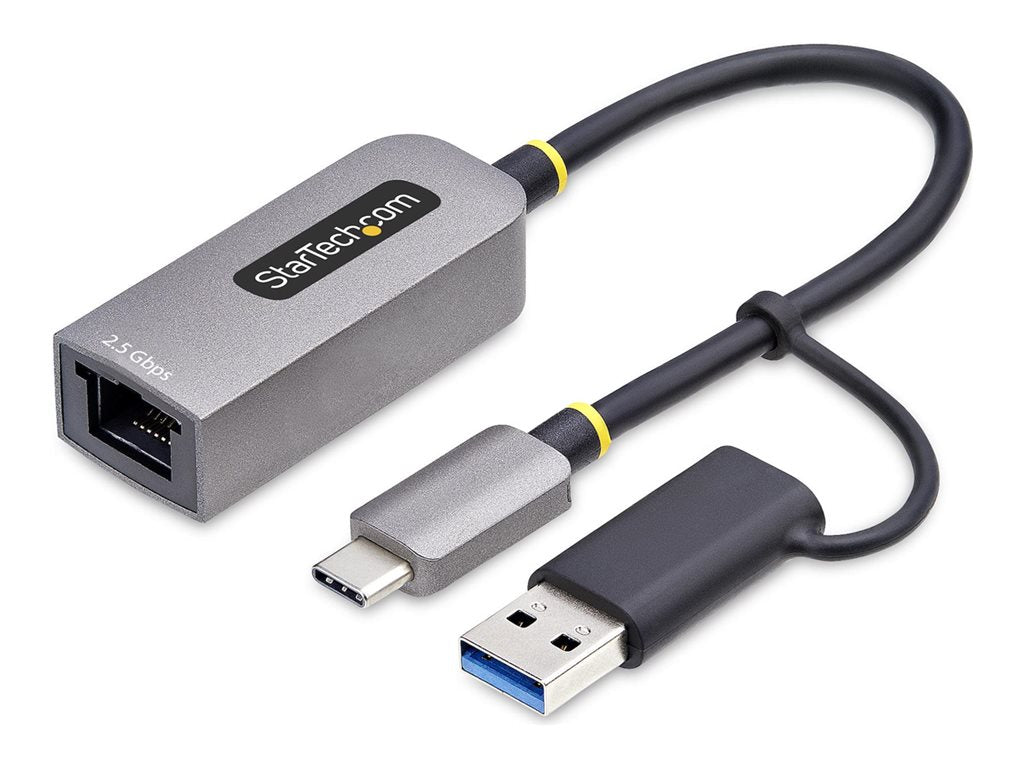 StarTech.com 2.5GbE USB-C to Ethernet Adapter with USB-A Converter - Network adapter - USB-C 3.2 Gen 1 / Thunderbolt 3 - 10M/100M/1G/2.5 U2GA-USB-C-ETHERNET