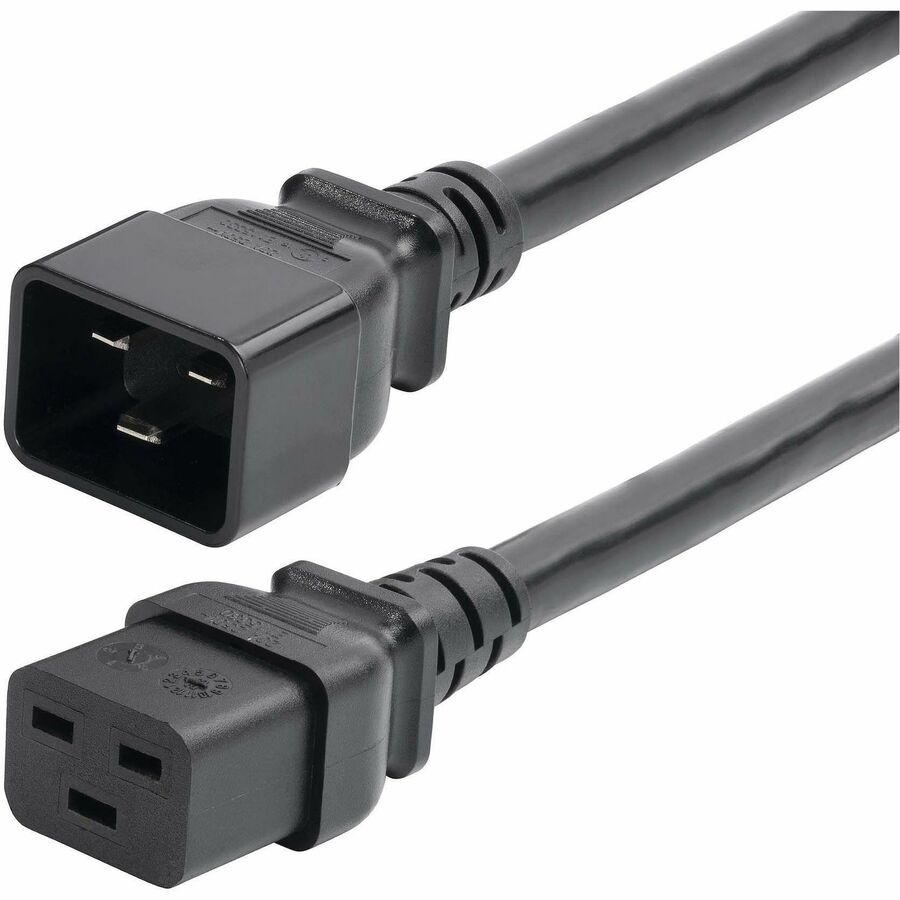 StarTech.com 2ft (60cm) Heavy Duty Extension Cord IEC 60320 C19 to C20 Black Extension Cor