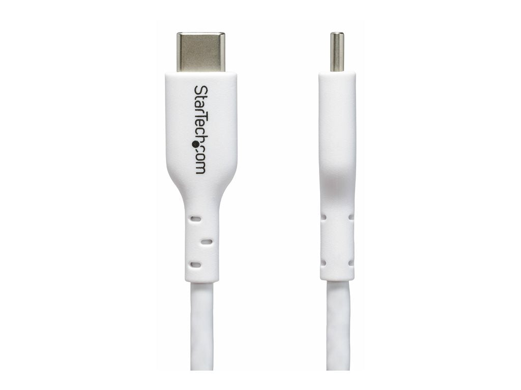 StarTech.com 2m (6.6ft) White USB-C Charging Cable, USB C Cable, USB 2.0 Type-C Laptop Charger Cord, 60W 3A Power Delivery, TPE USB2CC2MNCWHE