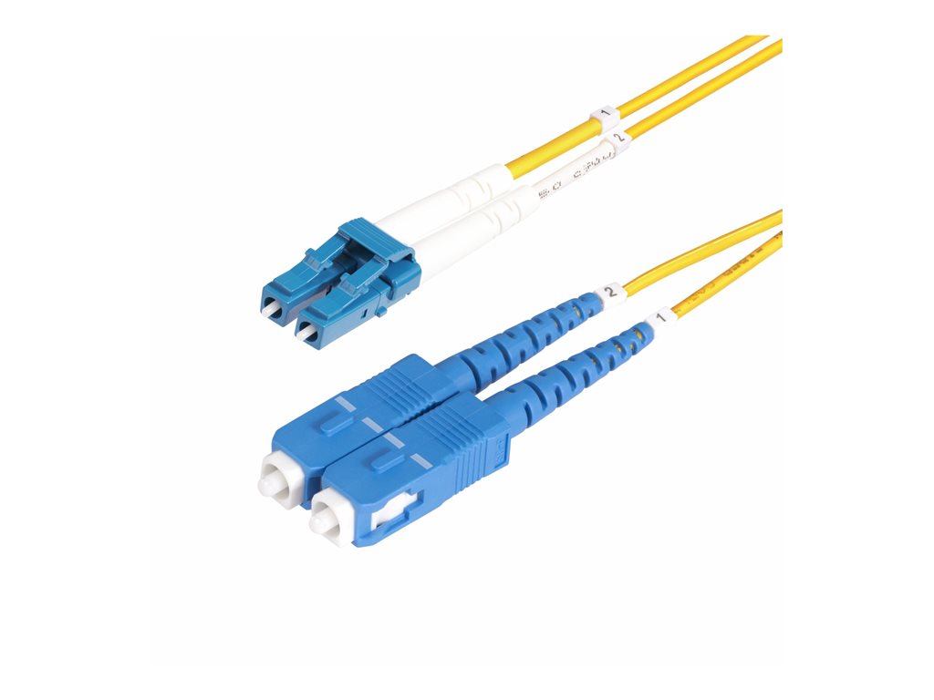 StarTech.com 2m (6ft) LC to SC (UPC) OS2 Single Mode Duplex Fiber Optic Cable, 9/125ï¿½m, Laser Optimized, 10G, Bend Insensitive, SMLCSC-OS2-2M