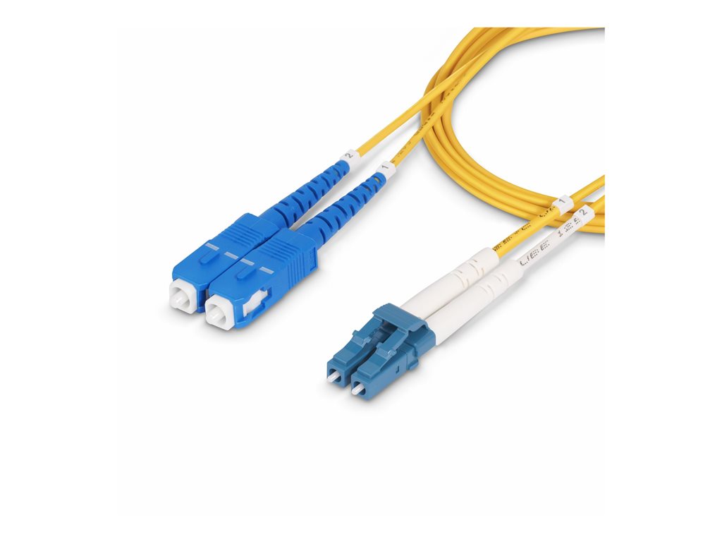 StarTech.com 30m (98ft) LC to SC (UPC) OS2 Single Mode Duplex Fiber Optic Cable, 9/125ï¿½m, Laser Optimized, 10G, Bend
