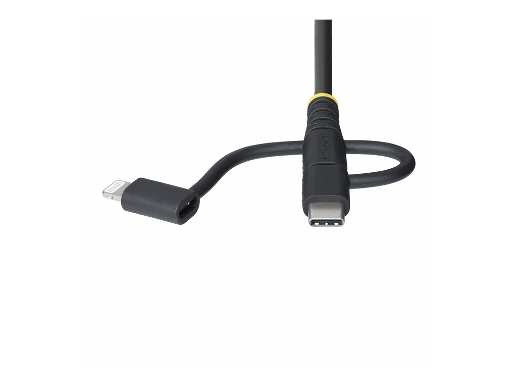 StarTech.com 3.3ft USB Multi Charging Cable, Lightning/Micro-USB/Type-C - USB cable kit - 3 A - 3.3 ft - rugged, passive - black RLTCUB1MBK