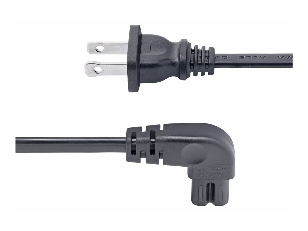 StarTech.com 3ft (1m) Laptop Power Cord, NEMA 1-15P to Right Angle C7, 7A 125V, 18AWG, Laptop Charger Cable, Replacement Power PXT101NB-STRA-3F