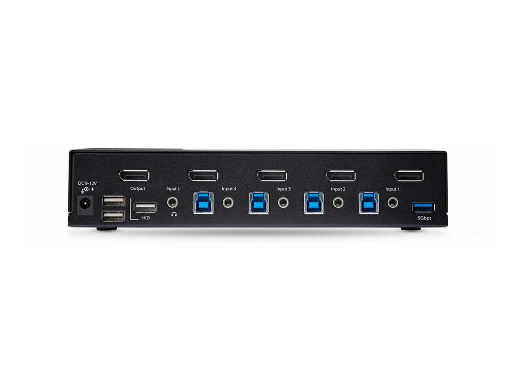 StarTech.com 4-Port DisplayPort 1.4 KVM Switch, 8K 60Hz / 4K 144Hz, 2x USB 3.0 Ports, 4x USB 2.0 Ports, Hotkey Switching, TAA D86A2-4-PORT-8K-KVM