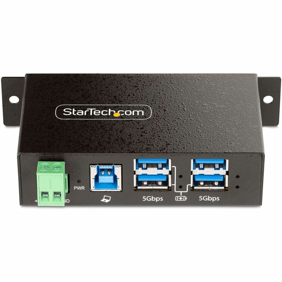 StarTech.com 4-Port Managed USB Hub, Heavy Duty Metal Industrial Housing, ESD & Surge