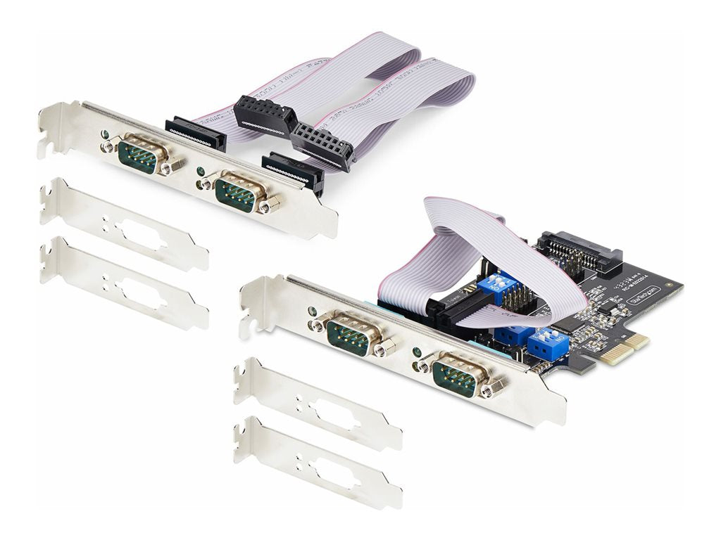 StarTech.com 4-Port Serial PCIe Card, Quad-Port PCI Express to RS232/RS422/RS485 (DB9) Serial Card, Low-Profile Bracket Incl., PS74ADF-SERIAL-CARD