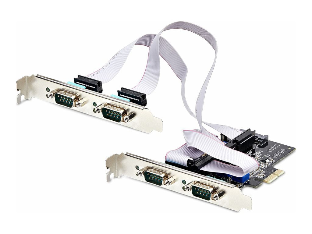 StarTech.com 4-Port Serial PCIe Card, Quad-Port PCI Express to RS232/RS422/RS485 (DB9) Serial Card, Low-Profile Bracket Incl., PS74ADF-SERIAL-CARD
