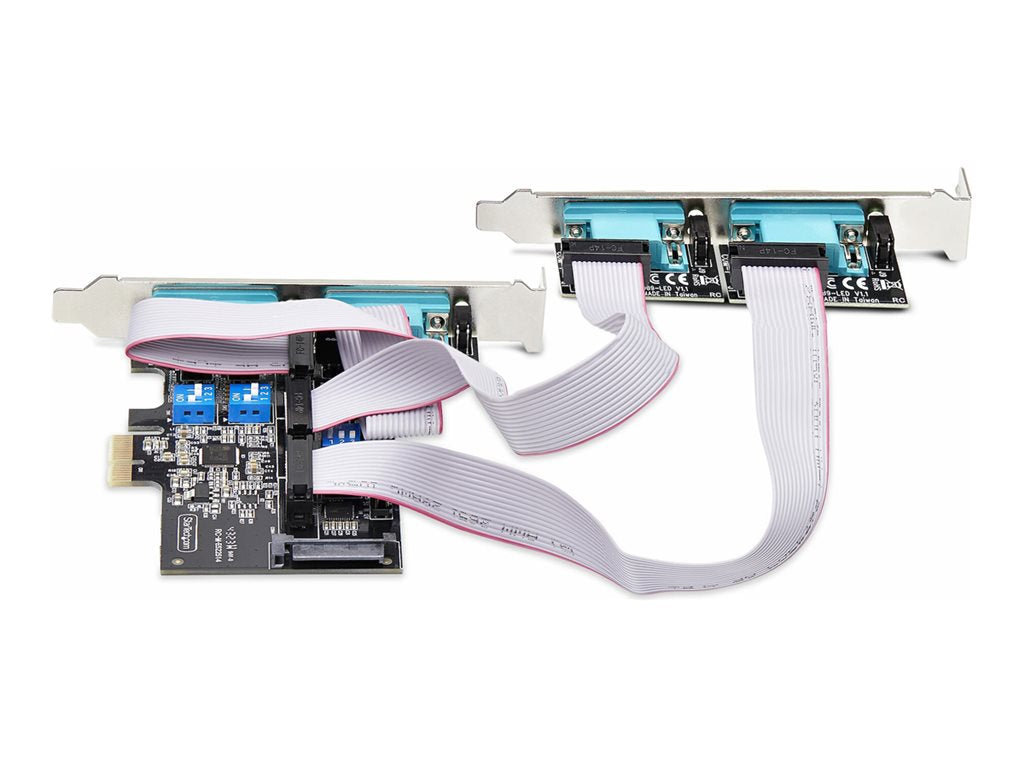 StarTech.com 4-Port Serial PCIe Card, Quad-Port PCI Express to RS232/RS422/RS485 (DB9) Serial Card, Low-Profile Bracket Incl., PS74ADF-SERIAL-CARD