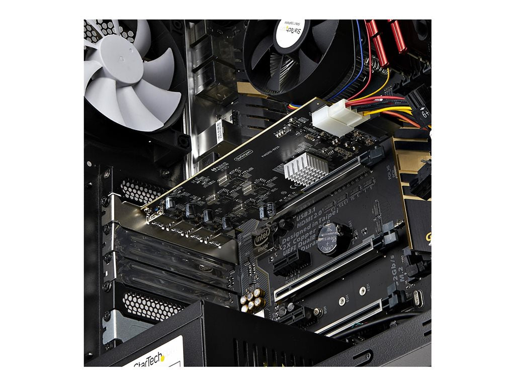 StarTech.com 4-Port USB-A PCIe Card, USB 3.2 5Gbps, 4x USB Controllers - USB adapter - PCIe 2.0 x4 - USB 3.2 Gen 1 x 4 - black P5Q4A-USB-CARD