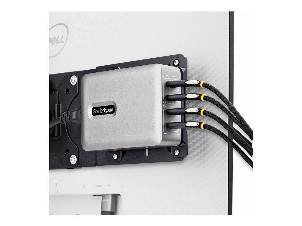 StarTech.com 4-Port USB-C Charger, 240W Total, Single Port 140W EPR - Power adapter - with surface mount bracket - 240 Watt - 424DNA-USB-C-CHARGER