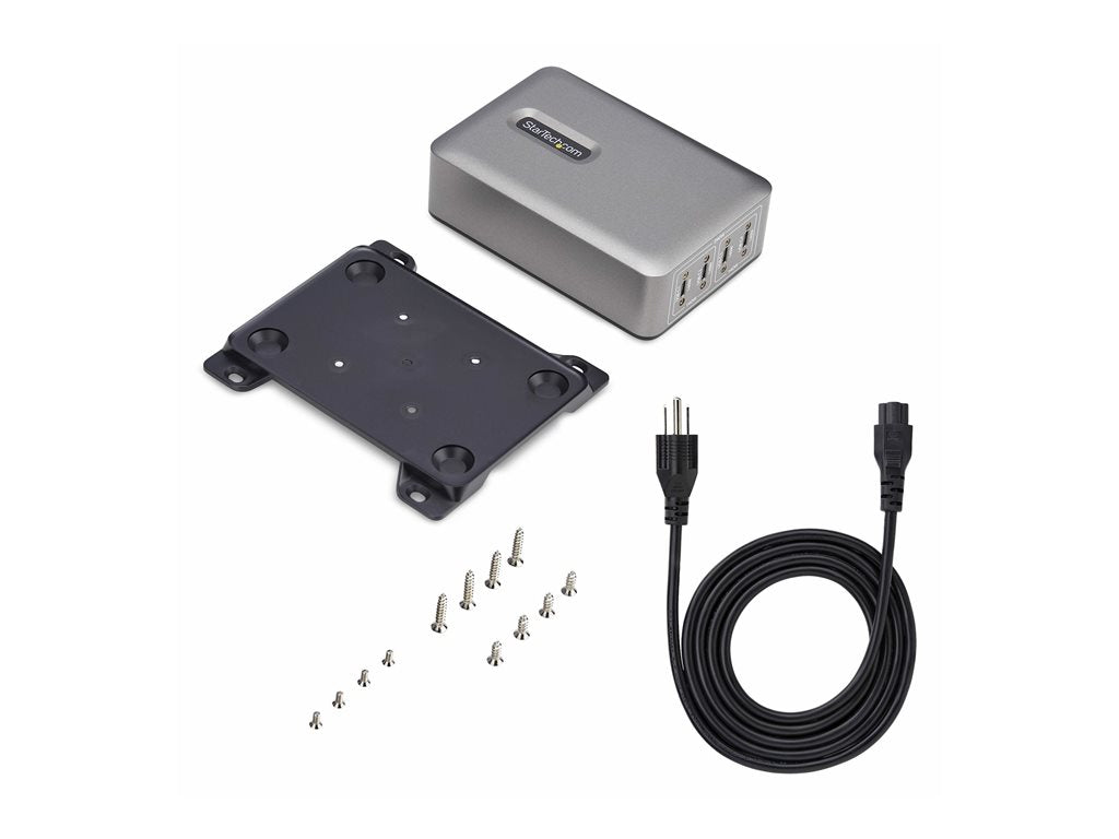 StarTech.com 4-Port USB-C Charger, 240W Total, Single Port 140W EPR - Power adapter - with surface mount bracket - 240 Watt - 424DNA-USB-C-CHARGER