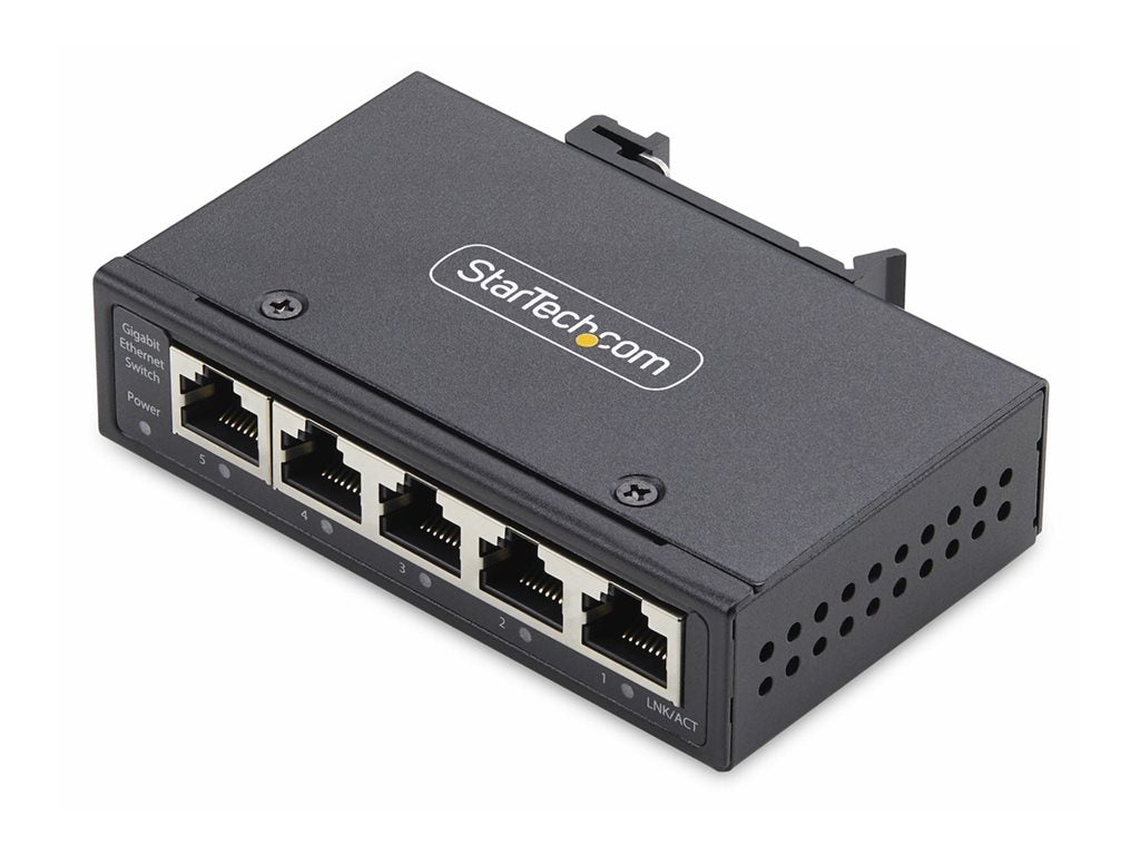 StarTech.com 5-Port Unmanaged Industrial Ethernet Switch - IP30 - TAA - Switch - unmanaged - 5 x 10/100/1000Base-T - DIN rail I51G-ETHERNET-SWITCH