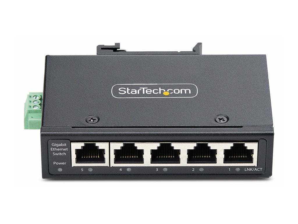 StarTech.com 5-Port Unmanaged Industrial Ethernet Switch - IP30 - TAA - Switch - unmanaged - 5 x 10/100/1000Base-T - DIN rail I51G-ETHERNET-SWITCH