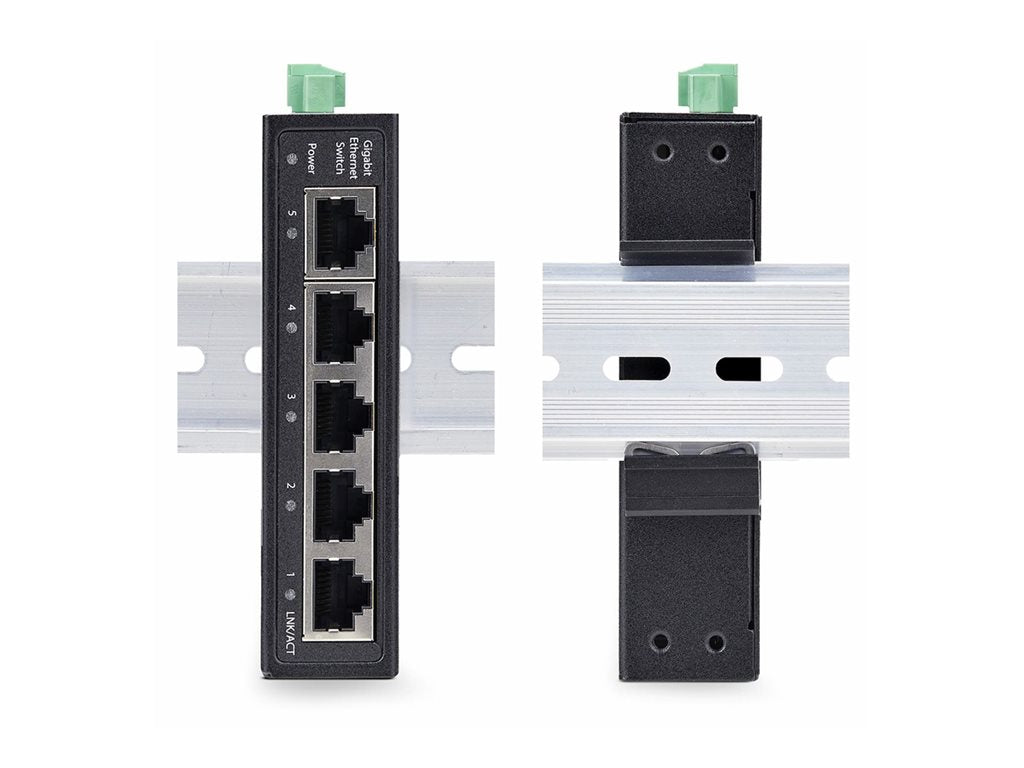 StarTech.com 5-Port Unmanaged Industrial Ethernet Switch - IP30 - TAA - Switch - unmanaged - 5 x 10/100/1000Base-T - DIN rail I51G-ETHERNET-SWITCH