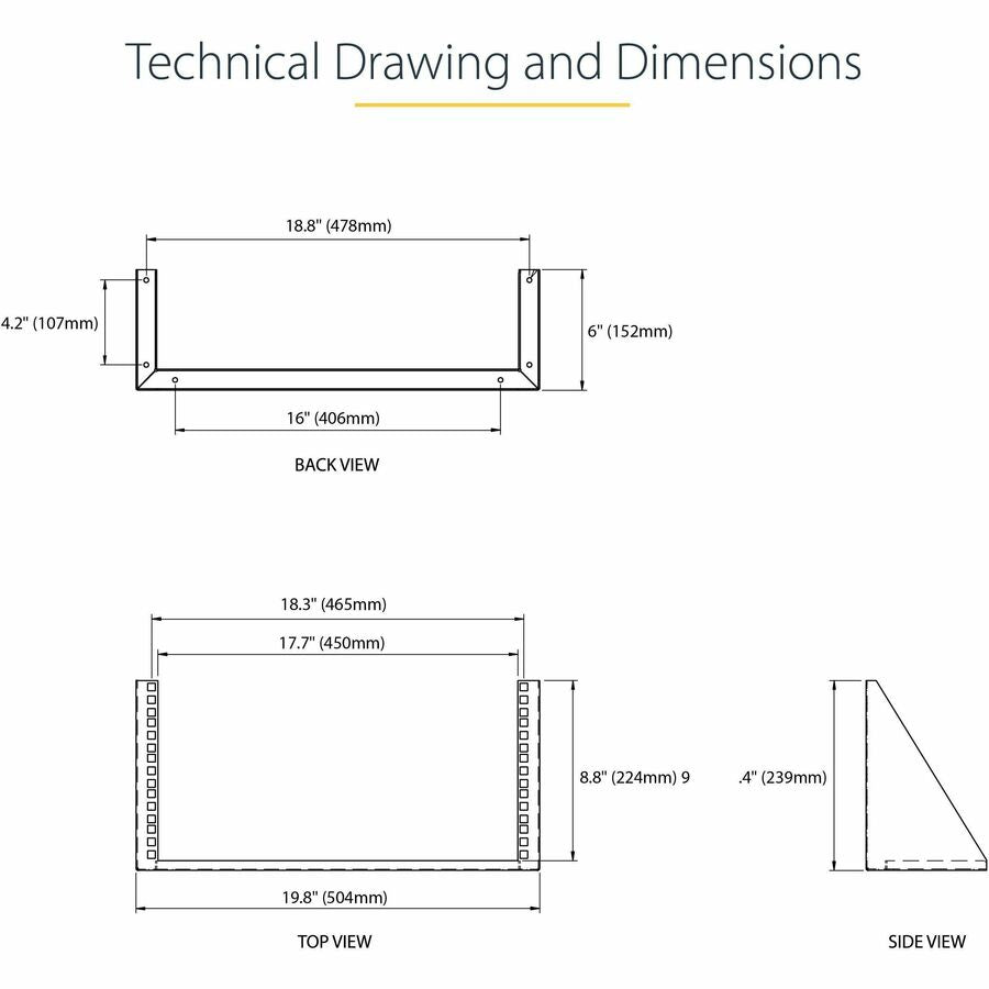 StarTech.com 5U Vertical Wall Mount Rack Bracket RK519WALLV