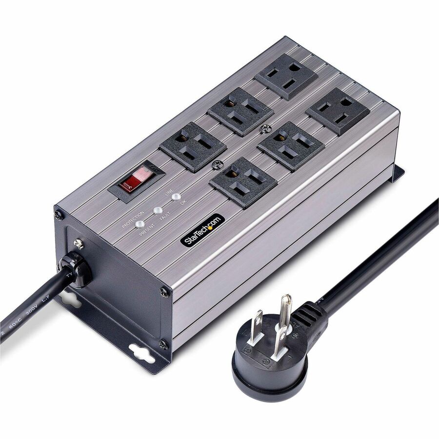 StarTech.com 6-Outlet Industrial Power Strip 125V/15A, EMI/RFI Isolation, Surge 6N515S8-POWER-STRIP